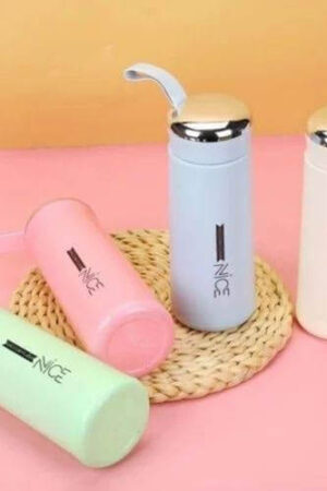 NICE Portable Mini Glass Water Bottle with Silicone Carrying Strap (400ml)