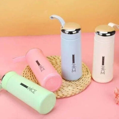 NICE 400ml Mini Glass Water Bottle with Silicone Strap