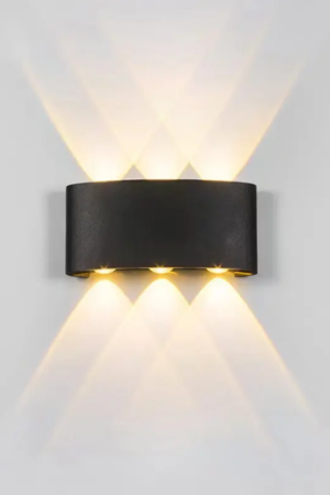 LED Up and Down Wall Light - Modern Black Aluminum Outdoor Indoor Waterproof Wall Lamp