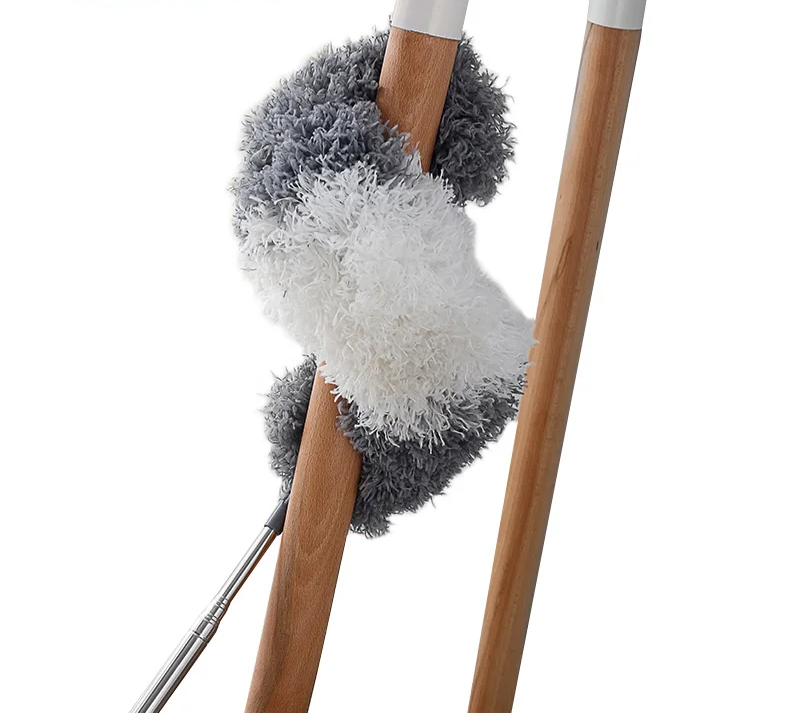 Extendable Microfiber Fan Duster with Telescoping Stainless Steel Pole & Bendable Head - Image 4