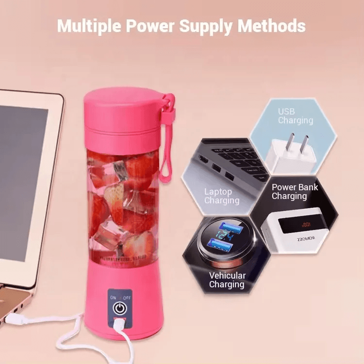 Portable USB Rechargeable Juicer Blender Cup – 6 Blades (380ml) - Image 6