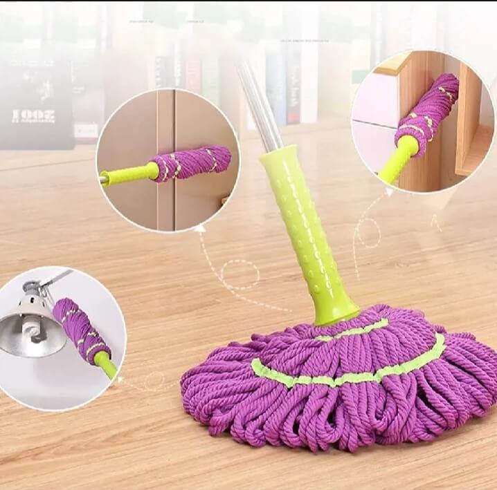 Self-Twisting Microfiber Magic Spin Mop with Long Stainless Steel Handle - Image 4