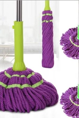 Self-Twisting Microfiber Magic Spin Mop with Long Stainless Steel Handle