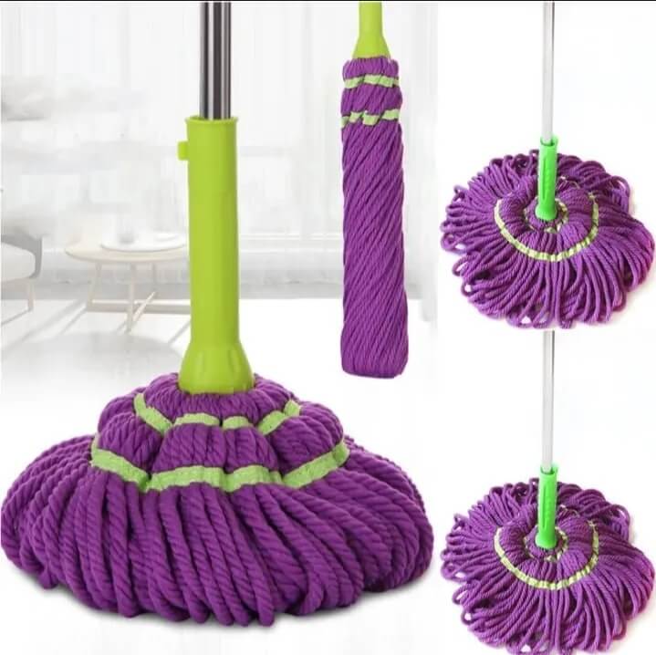 Self-Twisting Microfiber Magic Spin Mop with Long Stainless Steel Handle