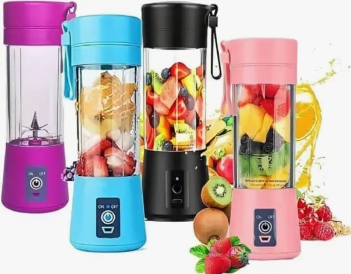 Portable USB Rechargeable Juicer Blender Cup – 6 Blades (380ml)