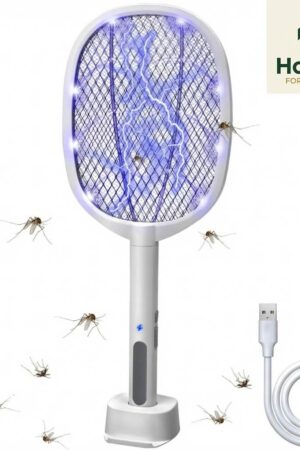 2-in-1 Rechargeable Electric Mosquito Killer Racket & UV Zapper Lamp