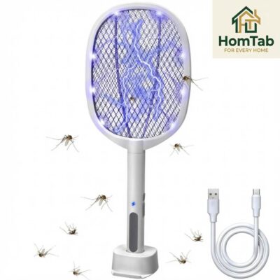 2 in1 Rechargeable Electric Mosquito Killer Racket & UV Zapper Lamp