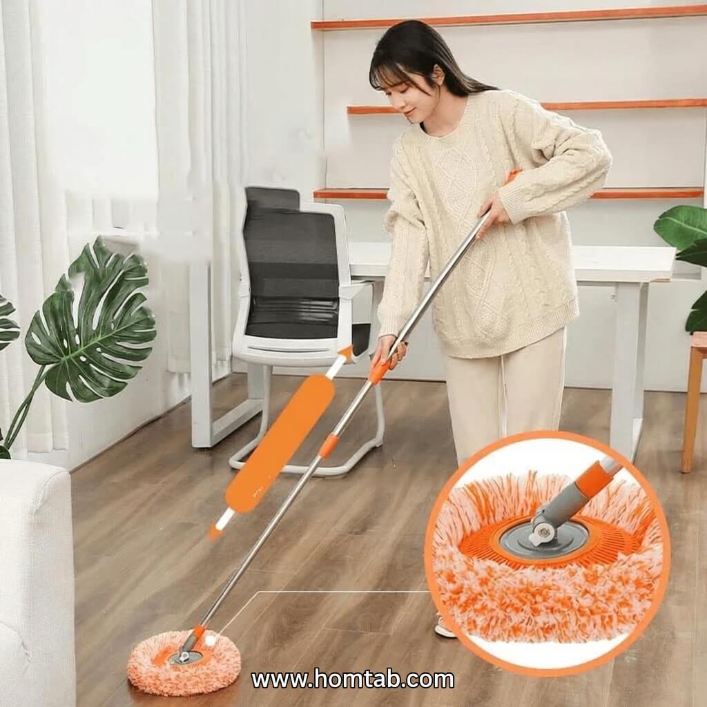 Rotating Sunflower Cleaning Mop with Adjustable Long Handle - Image 4