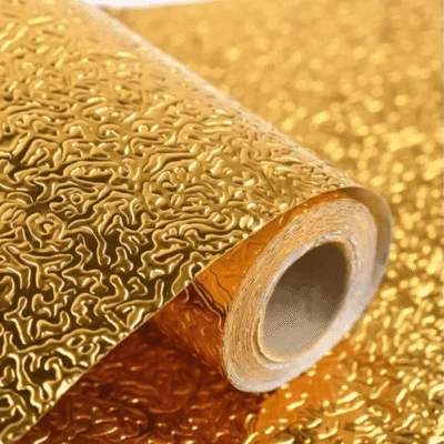 Gold Oil-Proof & Waterproof Aluminum Kitchen Foil Roll (40cm x 200cm)