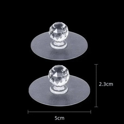 Pack of 10 - Self Adhesive Crystal Door Knobs & Cabinet Handles