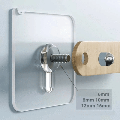Pack of 10 - Transparent Adhesive Screw Wall Hooks