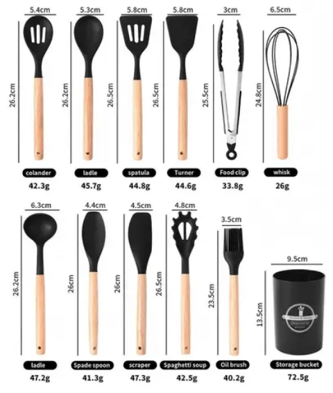 Silicone Spoon Jar Set (12 Pieces) - Image 2