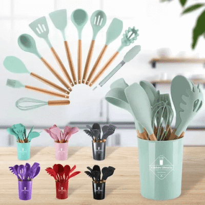 Silicone Spoon Jar Set (12 Pieces)