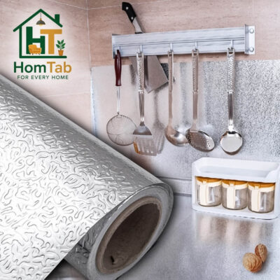 Silver Colour Aluminum Foil Kitchen Sticker Roll (60x200 cm)